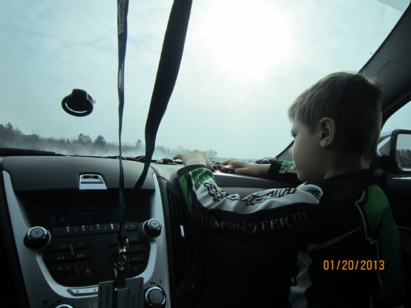 Helene's Son Mark Helenes son in the passanger seat of a car