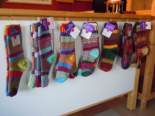 Fill these cozy, colorful stockings with chocolate