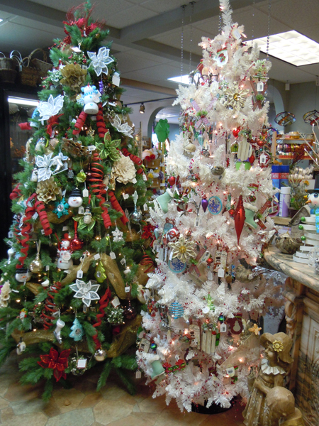 Gorgeous trees, full of ornaments