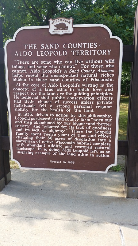 Highway Marker on I-94 Honoring Aldo Leopold