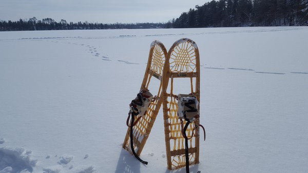 Snow shoeing in Danbury, WI
