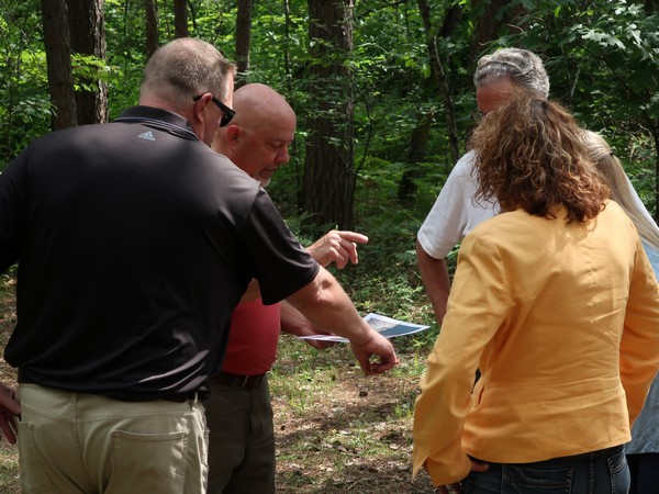 Century 21 agents planning and discussing outside