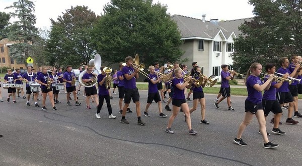 Grantsburg marching band summer parade