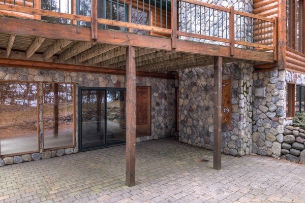 Patio is the host to an outdoor shower